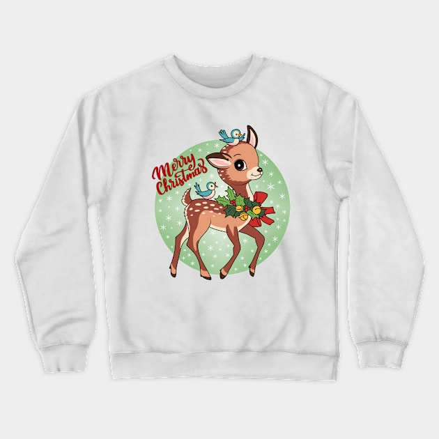 Little Reindeer Crewneck Sweatshirt by valentinahramov